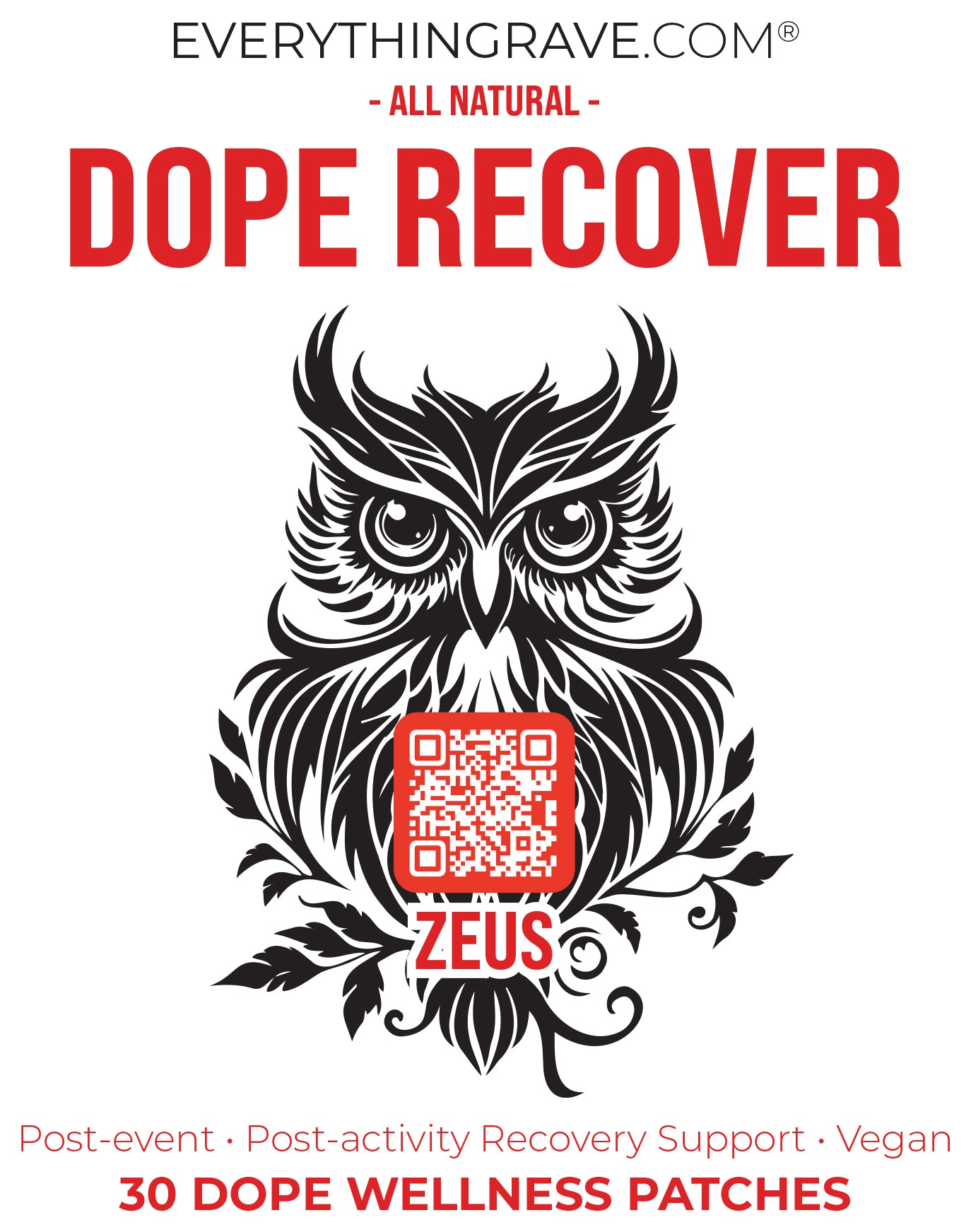 Dope Recover transdermal patch for festival and party recovery - natural post-rave restoration support