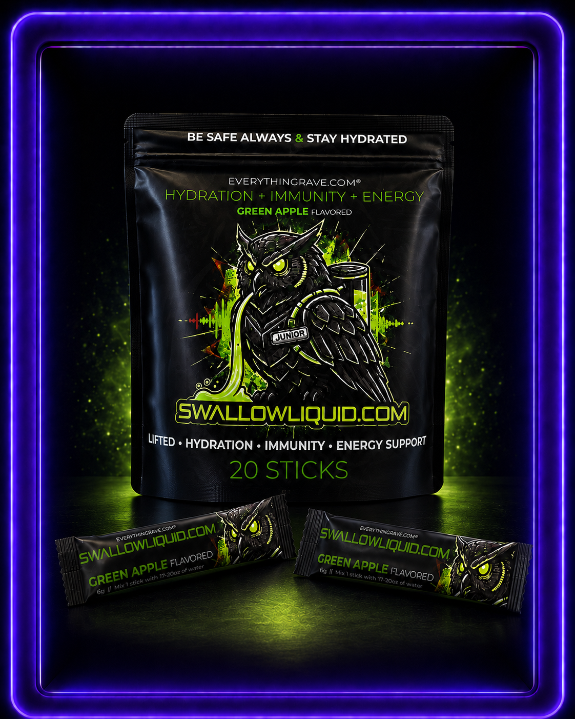 Swallow Liquid · Green Apple Hydration, Energy & Immunity Mix