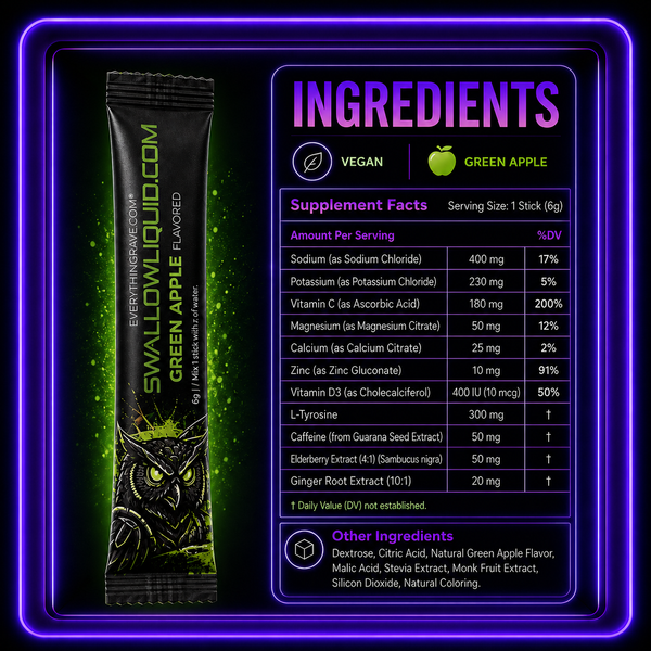 Swallow Liquid · Green Apple Hydration, Energy & Immunity Mix