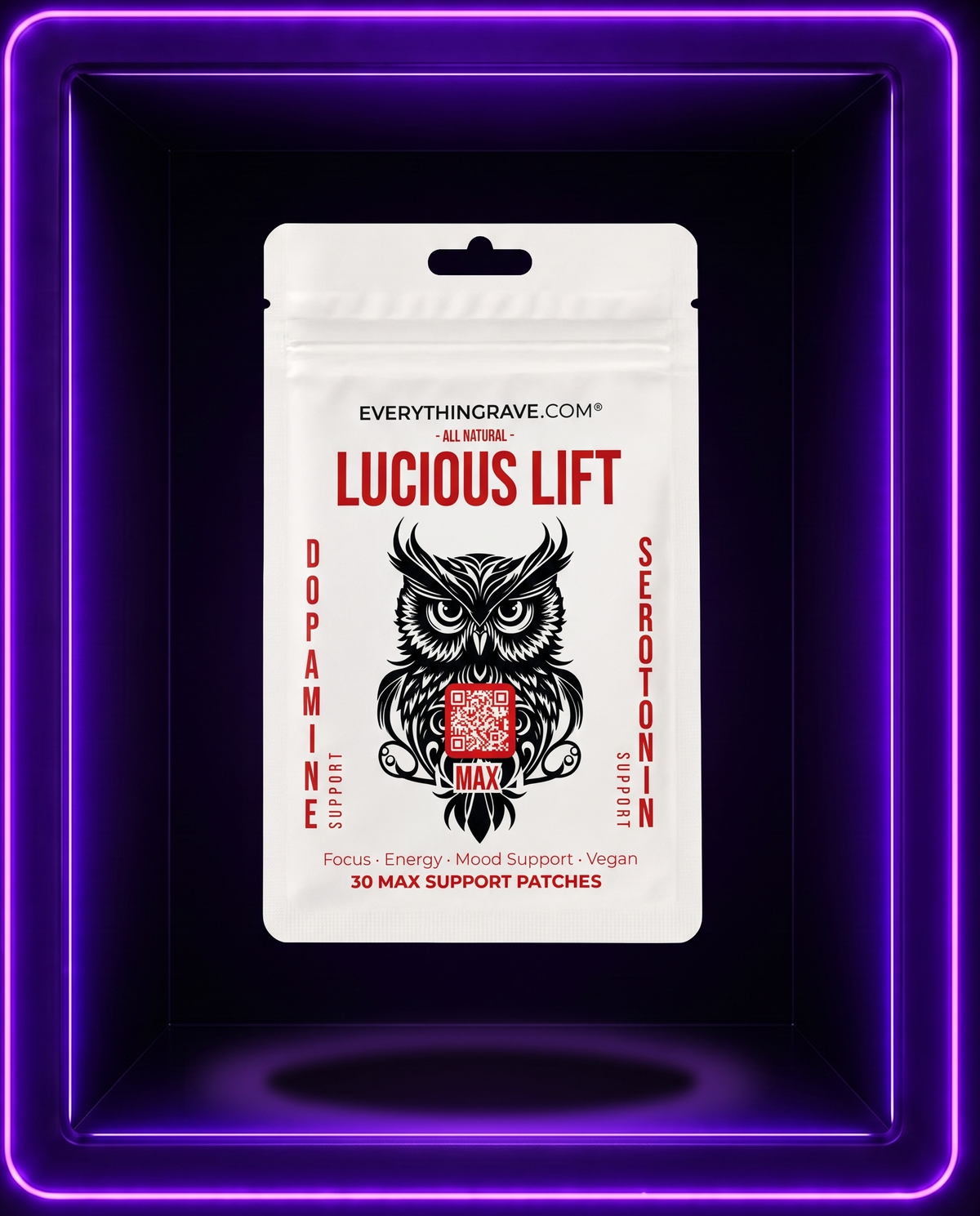 Lucious Lift · Mood & Energy Support Patch · 30 Pack