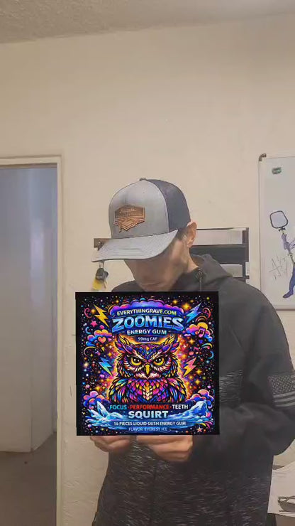 ⚡Zoomies Liquid Core Energy Gum ⚡ 59mg Caffeine Per Piece + B12 — Rocket Energy Without the Drink